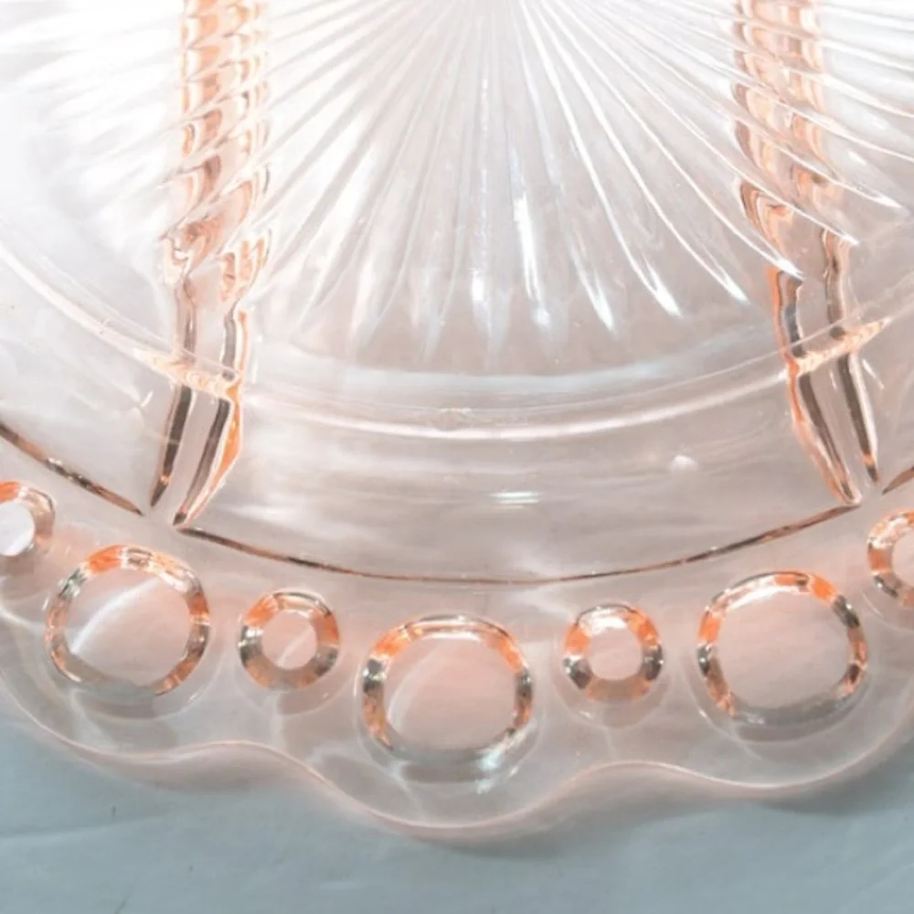 3 OLD COLONY Anchor  Depression Glass Platter Serving Plates Divided Lace edge